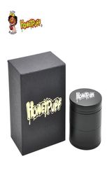 HONEYPUFF 63 MM 4 Layers Aircraft Aluminum Tobacco Grinder Groove Grinding Patented Teeth Spice Crusher Snuff Snorter Grinder5181625