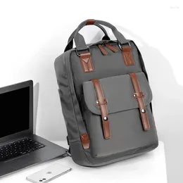 Backpack Large Capacity Men Laptop Backpacks 15.6 Oxford Black Solid High School Bags Teen College Boy Gril Student