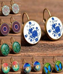 Exquisite Stud Earrings Retro Vintage Brincos Ladies Colourful Flowers Alloy Ethnic Bohemian Designer Women Charm Earring Wonderful1496216