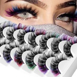 False Eyelashes 7pairs Colourful 3D Faux Mink Fluffy Russian Natural Thick Lashes