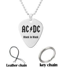 Rock band charm pendant necklace beaded chain long chain Laser Printing gift Guitar Picks 1.8mm stainless steel jewelry9290587