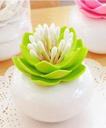 Toothpick Holders Lotus Cotton Swab Box Bud Holder Base Room Decorate Toothpicks Case High Quality HHY9904522