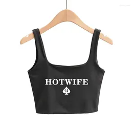 Women's Tanks WIFE Letters Print For Women Clothing Girl Sexy Slim Top Female Camis Sleeveless Double Ladies Good Quality Tops