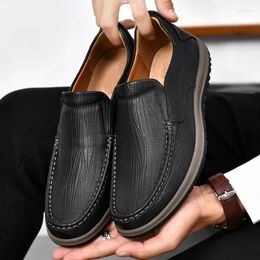 Casual Shoes Loafers For Men 2024 Spring Fashion Design Slip-on Brand Leather Men's Flats Footwear Comfy