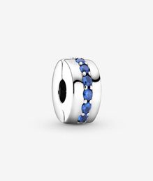 100 925 Sterling Silver Blue Sparkle Clip Charms Fit Original European Charm Bracelet Fashion Jewellery Accessories7104224