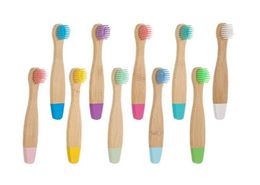 EcoFriendly Natural Bamboo Flat Handle Kids Toothbrush Healthy Household MultiColor Children Toothbrushes Nylon Soft Hair Travel4690814