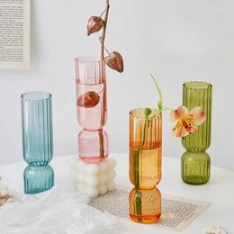 Vases 1Pc Fashionable Glass Vase Small Flower Arrangement Home Decoration Accessories Beautiful Living Room Ornament