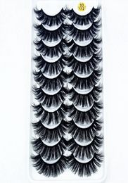 2019 NEW 10 pairs 100 Real Mink Eyelashes 3D Natural False Eyelashes Mink Lashes Soft Eyelash Extension Makeup Kit Cilios 1128146817
