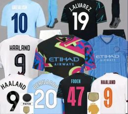 24 25 HAALAND soccer jersey DE BRUYNE GREALISH MANS CITIES STERLING MAHREZ FODEN fans player version 2023 2024 football tops shirt kids kit sets Equipment