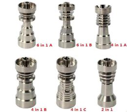Titanium Nail 10mm14mm19mm Joint 2 IN 1 4 IN 1 6 IN 1 Domeless Titanium Nail For Male and Female DHL2907422