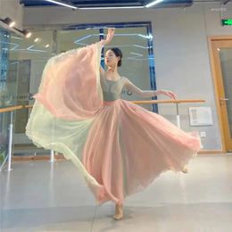 Stage Wear Ballet One-piece Gymnastics Performance Elegant Skirt Qigong Dance Dress Yoga Woman Classical Jacket