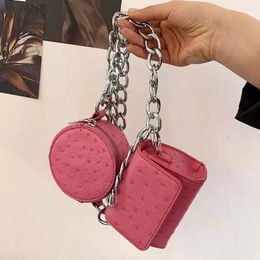 Shoulder Bags Round Square Crossbody Bag 2024 Quality PU Leather Women's Handbag Chain Messenger Waist