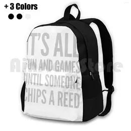 Backpack All Fun And Games Woodwinds Marching Band Gifts Outdoor Hiking Waterproof Camping Travel