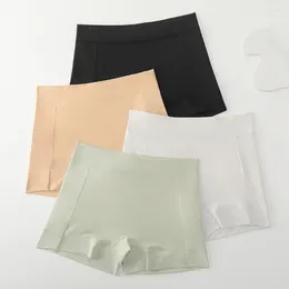 Women's Panties Women Ice Silk Underwear Safety Mid-rise Thin Bottoming Shorts Solid Colours Smooth Fabric For Comfort