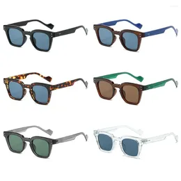 Sunglasses Punk Square Trendy Y2K UV400 Protection Small Shades Rivets Sun Glasses For Women & Men