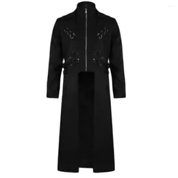 Men's Trench Coats Long Mediaeval Renaissance Costume Gentlema Coat Gothic Steampunk Vintage Frock Outfit MenRenaissance Punk Outerwear