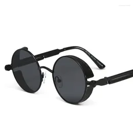 Sunglasses Round Frame Steampunk Women Spring Mirror Legs Decorative Eyeglasses Fashion Personalised Men Glasses