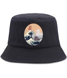 Ponyo Japan Anime Cute Bat Sun Hat Women Men Casual Fisherman Caps Fashion Cotton Bucket Hats Outdoor Shade Fishing Cap Wide Brim6082600