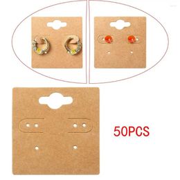 Jewelry Pouches 50pcs/set Packaging Supplies Paper Earring Cards Small 5x5cm Ear Studs Card Necklace Earrings Display