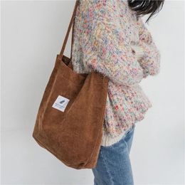 Shopping Bags Women Canvas Tote Bag Corduroy Female Eco Cloth Handbag Big Folding Shoulder Reusable Foldable Shopper