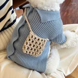 Dog Apparel Sweet Style Pet Sweater Winter Warm Clothes Teddy Solid Knit Simple And Cute Pullover Send Bag XS-XL