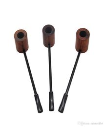 HoneyPuff Whole 150 MM Mini hand Sandalwood Metal Smoking Pipe Wooden Smoking Pipes Portable Wood Pipe With Tobacco7390353