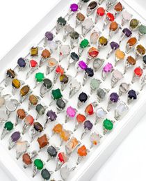20pcslot Mix Lot Men039s Ring Natural Stone Rings For Collection Lovers Whole Fashion Party Gift Jewelry5295493