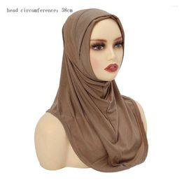 Ethnic Clothing Muslim Women Head Scarf Wrap One Piece Amira Hijab Shawl Pull On Ready To Wear Islamic Niqab Nikab Instant Headscarf Cover