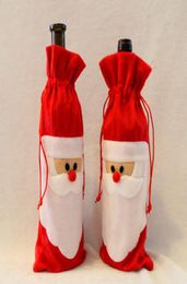 Santa Claus Gift Bags Christmas Decorations Red Wine Bottle Cover Bags Santa Champagne wine Bag Xmas Gift 3113cm WX9415512276