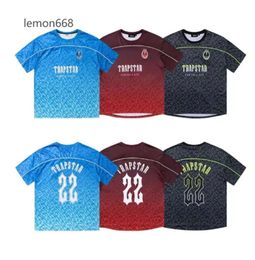 Men's T-Shirts Trapstar Mesh Football Jersey Blue Black Red Men Sportswear T-shirt Designer Fashion Clothing 345435