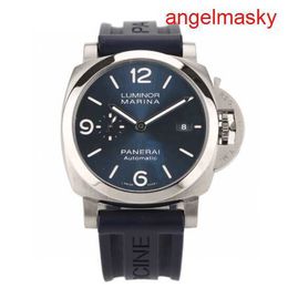 Athleisure Wrist Watch Panerai Luminor Series Automatic Mechanical Men's Luxury Watch Waterproof Glow-in-the Dark Tough Man Leisure Sports 44mm Blue Plate PAM01313