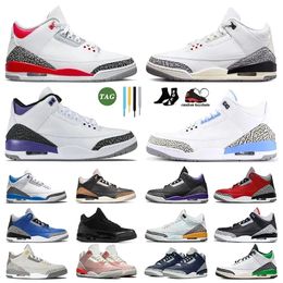 2024 3s Unc Basketball 3 Shoes Top Mens Womens shoe Jumpman Lucky Green Cool Pink Wizards Slim Shady Cardinal Fire Red Court Purple Black Cat Grey Pine Sneakers