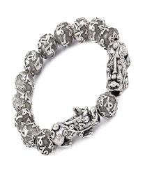 Antique Silver Wealth Pixiu Bracelet Six Word Mantra Buddha Beads Bracelet Feng Shui Luck Jewelry5429358