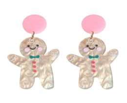 New Christmas Gingerbread Man Drop Earring for Women Trendy Jewellery Acrylic Earrings Fashion Girl039s Cute Accessories7362436