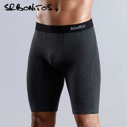 Underpants Brand long boxer mens underwear boxing cotton shirt sexy Q240430