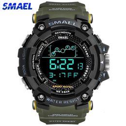 SMAEL Mens Watch Military Waterproof Sport WristWatch Digital Stopwatches for Men 1802 Military Electronic Watches Male Clock 240428