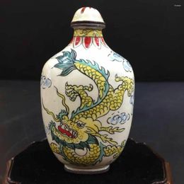 Bottles Chinese Antique Cloisonne Depicts Shenlong Snuff Bottle Qianlong Year