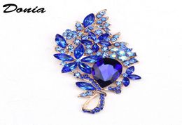 Donia Jewellery flower fashion Brooch Colour large Glass Brooch Crystal Glass Brooch women039s coat accessories pin exquisite 3997076