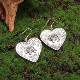 Dangle Earrings Vintage Personalised Creative Elephant Heart Pendant Women's Fashion Holiday Prom Party Favours