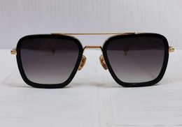 Square Pilot Sunglasses for Men 006 Black Gold Frame Grey Gradient Designer Glasses UV400 Sun Shades with Box6397190