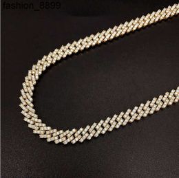 925 Sterling Silver Cuban Link 7-26 Inches 1row Vvs Moissanite Cuban Bracelet and Cuban Necklace