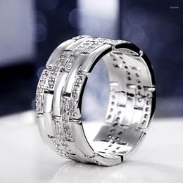 Wedding Rings Fashion Contracted Women/Men Couple Inlaid Shiny CZ Stones Marriage Ring High Quality Male Female Jewellery Drop Ship