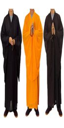 3 colors Zen Buddhist Robe Lay Monk Meditation Gown Monk Training Uniform Suit Lay Buddhist clothes set3409748