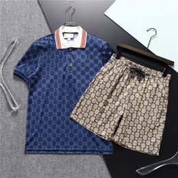 Mens t Shirt Shorts Set Designer Top Polo Casual Stripe Knight Embroidery Badge Tracksuits Summer Short Sleeve Men Tees Suit Womens Clothing M-3XL #0134