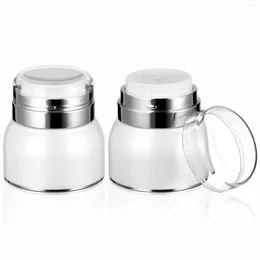 Storage Bottles 2 Pcs Cream Bottle Empty Container Airless Pump Small Moisturizer Face Jar Vacuum With