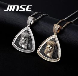 Cubic Zircon Iced Out Jesus Charm Pendant Necklace For Men Micro Pave CZ Men039s Hip Hop Jewellery Gift Necklaces1869228