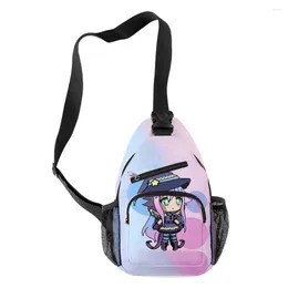 Waist Bags Cartoon Novelty Cool Gacha Life Crossbody Chest Oxford Waterproof Boys/Girls Sports Travel 3D Print Shoulder