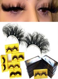 Fluffy Lashes 25mm 3d Mink Eyelashes Dramatic Natural Wispy Eye Lash Whole 20mm25mm long false eyeLash Makeup sets1911822