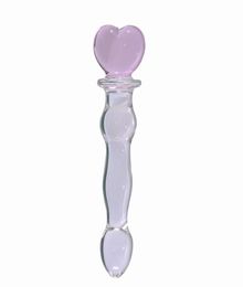 Huge Pyrex Glass DildoAnal 3 Beads Butt Plug ToysCrystal Massager Pleasure Wand Heart Shape Adult Sex Toys for CouplePink S9214190024