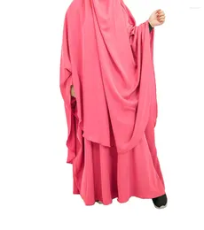 Ethnic Clothing Abayas Khimar Women Muslim 2 Pieces Set Arab Robe Islam Hooded Tops Skirt Modest Outfits Turkey Abaya Ramadan Eid Prayer
